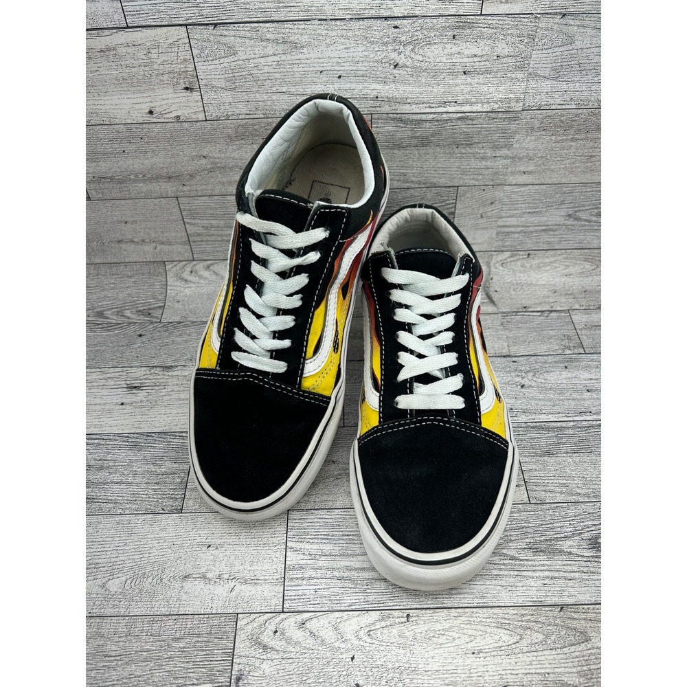 Vans Old Skool Flame Black Yellow Red Sneakers Mens 5 Womens 6.5 500714